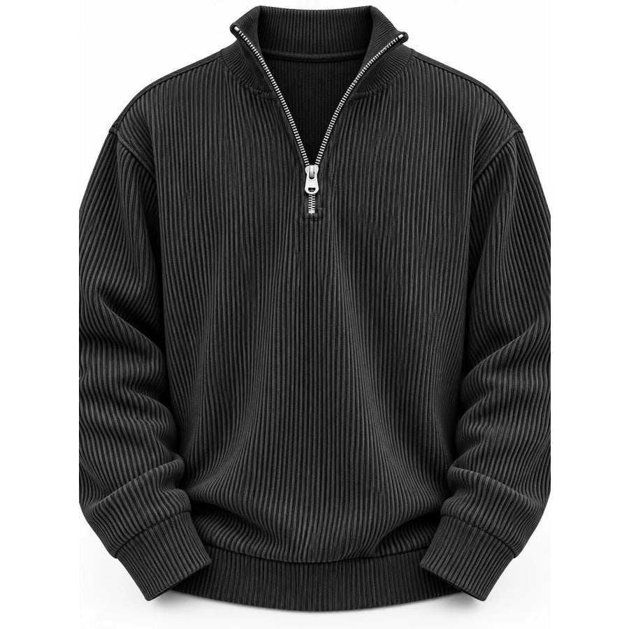 Men’s Full Size Quarter-Zip Long Sleeve Sweatshirt Plus Apparel and Accessories