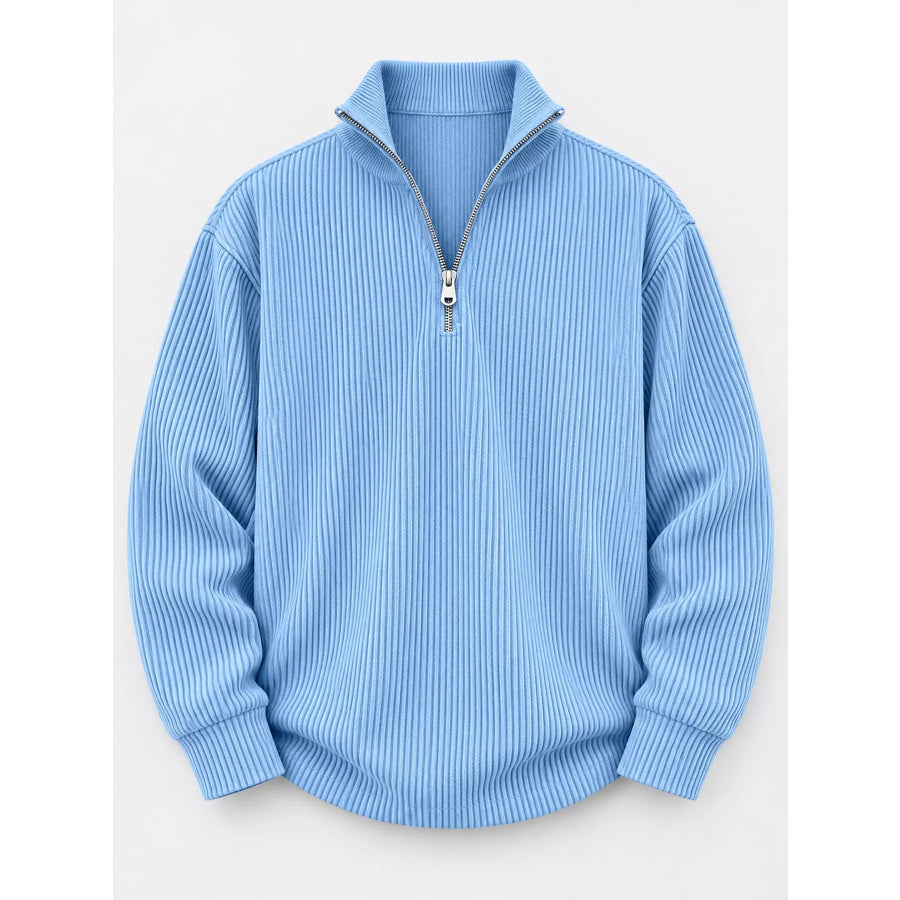 Men’s Full Size Quarter-Zip Long Sleeve Sweatshirt Plus Apparel and Accessories