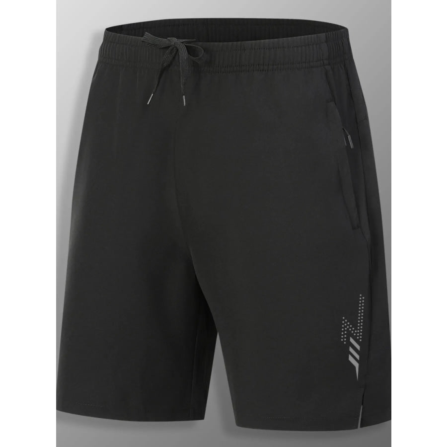 Men’s Full Size Quick-Dry Drawstring Shorts Plus Size Black / XS Apparel and Accessories