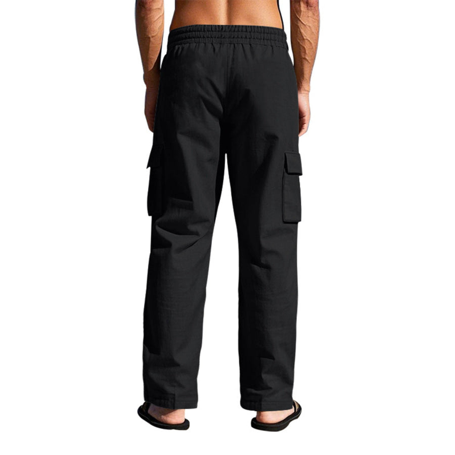 Men’s Full Size Relaxed Fit Cargo Drawstring Pants Plus Size Apparel and Accessories