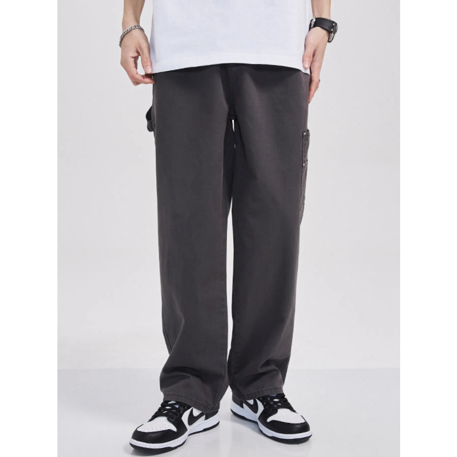 Men’s Full Size Relaxed Fit Cargo Jeans Plus Size Dark Gray / S Apparel and Accessories