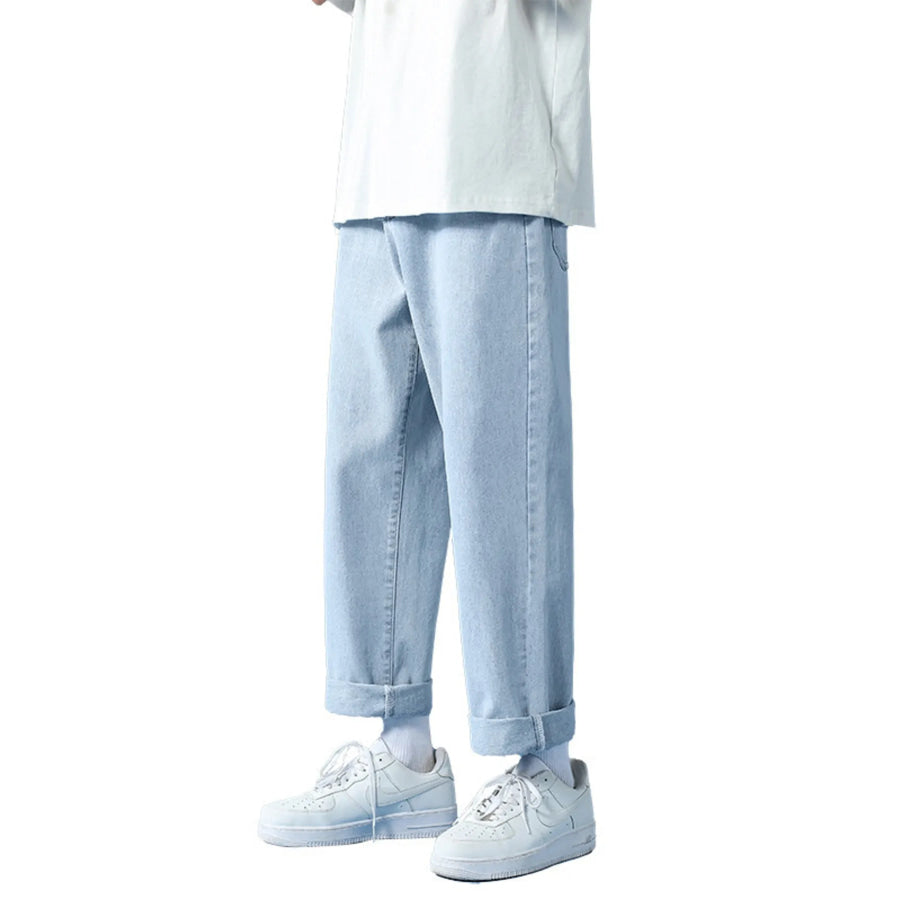 Men’s Full Size Relaxed Fit Cuffed Hem Jeans Plus Size Light / S Apparel and Accessories