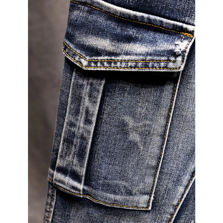 Men’s Full Size Relaxed Fit Drawstring Jeans Plus Size Apparel and Accessories