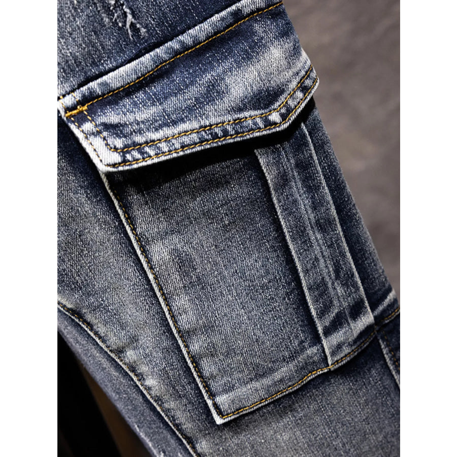 Men’s Full Size Relaxed Fit Drawstring Jeans Plus Size Apparel and Accessories