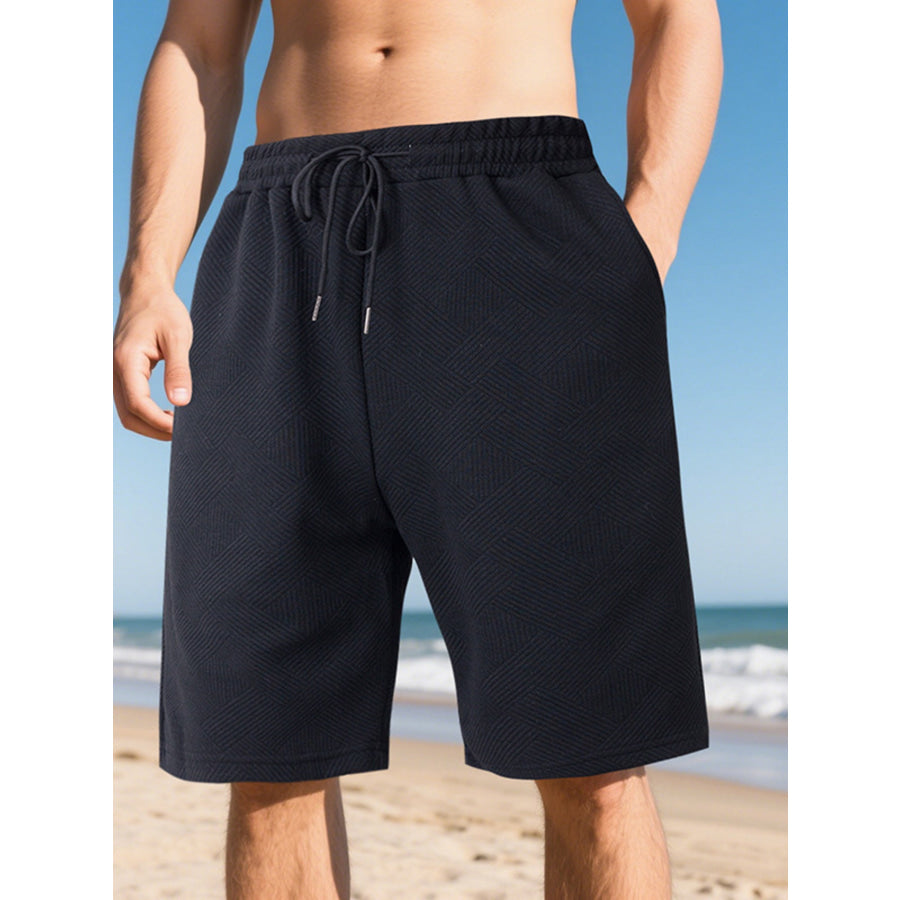 Men’s Full Size Relaxed Fit Drawstring Shorts Plus Size Black / S Apparel and Accessories