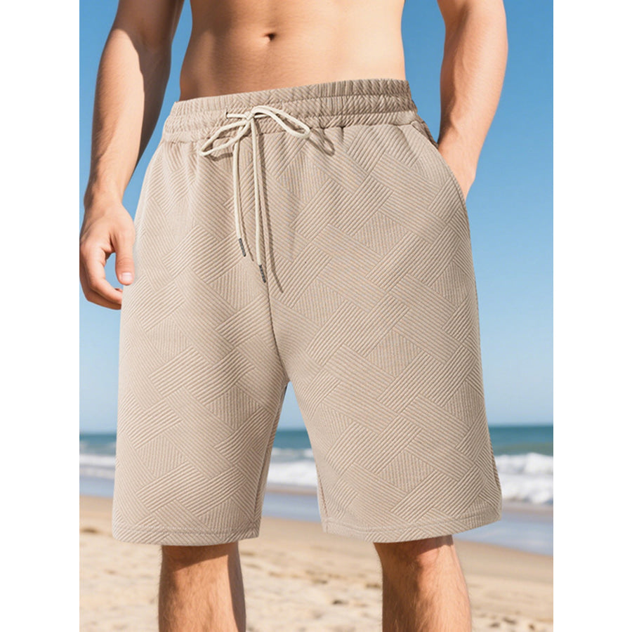 Men’s Full Size Relaxed Fit Drawstring Shorts Plus Size Khaki / S Apparel and Accessories