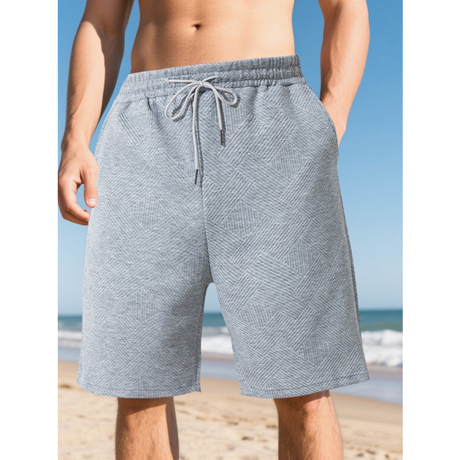 Men’s Full Size Relaxed Fit Drawstring Shorts Plus Size Light Gray / S Apparel and Accessories