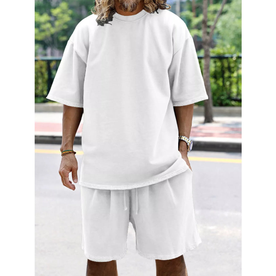 Men’s Full Size Relaxed Fit T-Shirt & Shorts Set Plus Size Apparel and Accessories