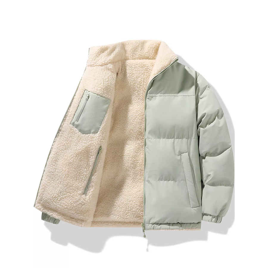 Men’s Full Size Reversible Sherpa-Lined Puffer Plus Apparel and Accessories