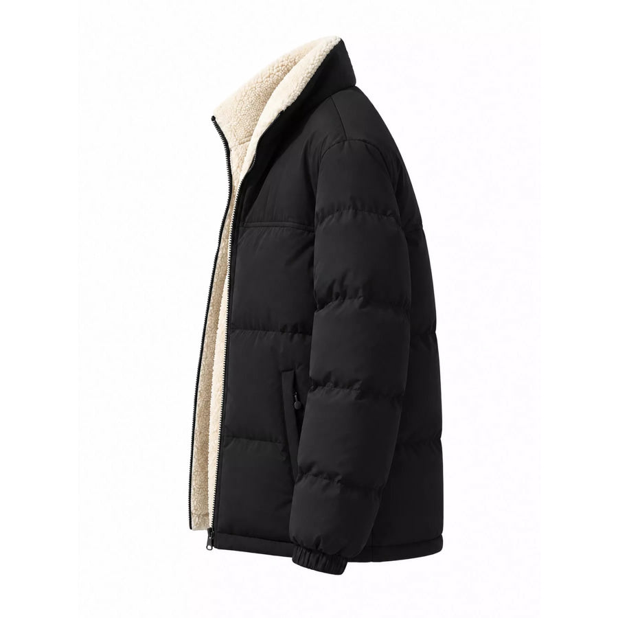 Men’s Full Size Reversible Sherpa-Lined Puffer Plus Apparel and Accessories