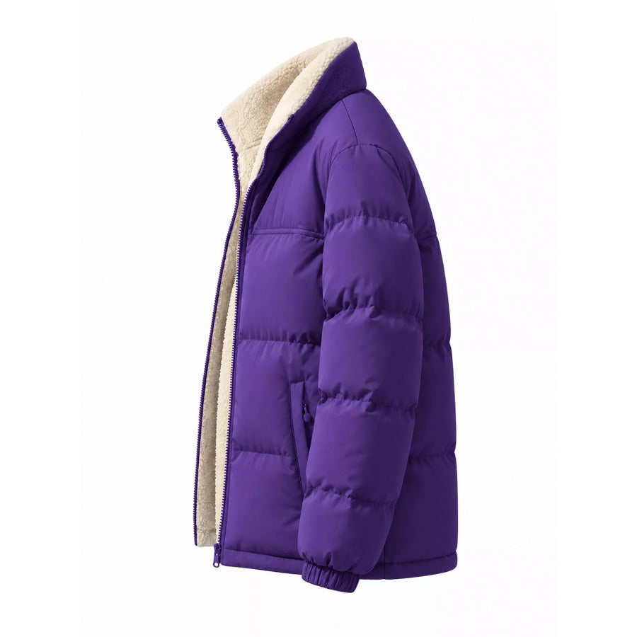 Men’s Full Size Reversible Sherpa-Lined Puffer Plus Apparel and Accessories
