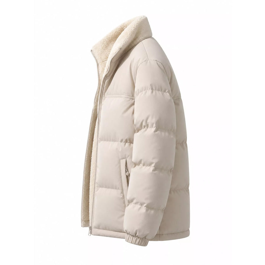 Men’s Full Size Reversible Sherpa-Lined Puffer Plus Apparel and Accessories