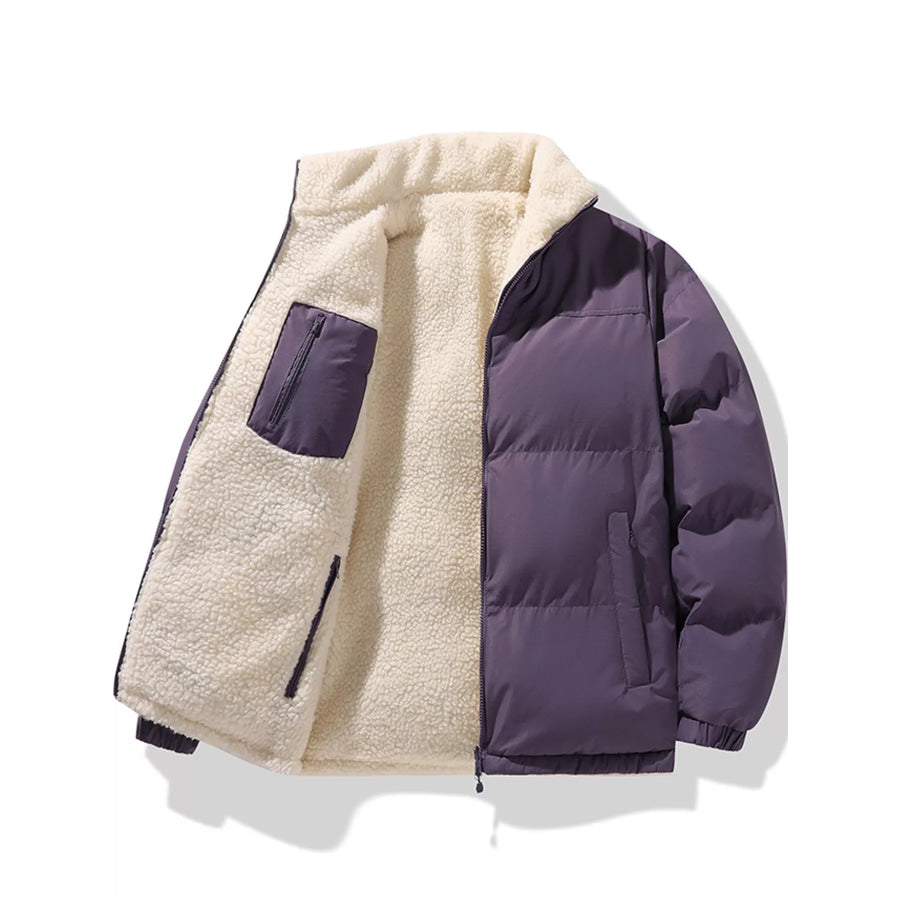 Men’s Full Size Reversible Sherpa-Lined Puffer Plus Apparel and Accessories