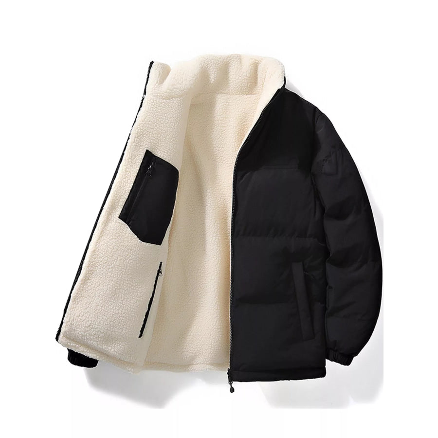 Men’s Full Size Reversible Sherpa-Lined Puffer Plus Apparel and Accessories