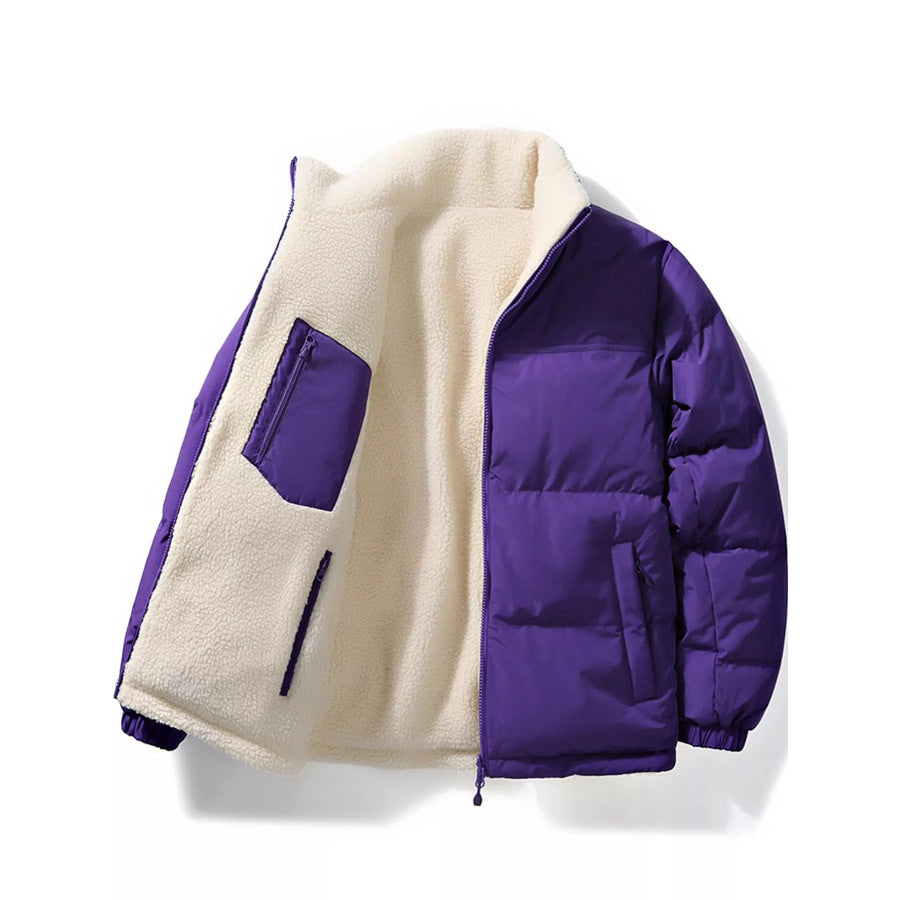 Men’s Full Size Reversible Sherpa-Lined Puffer Plus Apparel and Accessories
