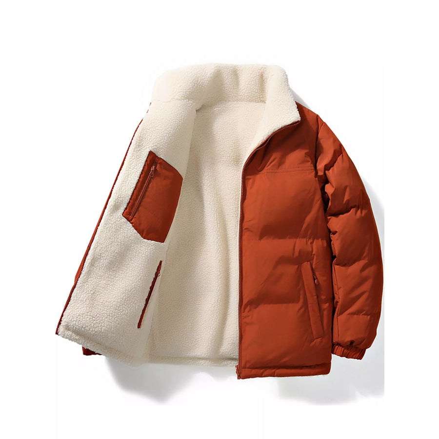 Men’s Full Size Reversible Sherpa-Lined Puffer Plus Apparel and Accessories