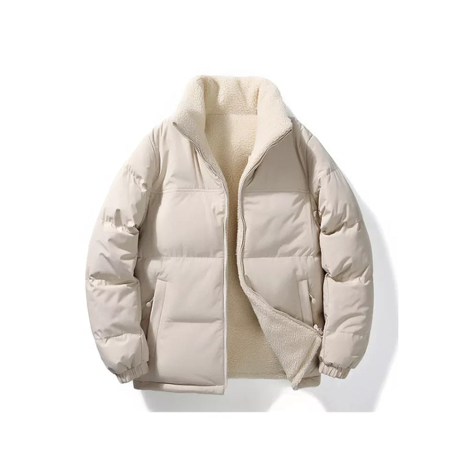 Men’s Full Size Reversible Sherpa-Lined Puffer Plus Khaki / S Apparel and Accessories