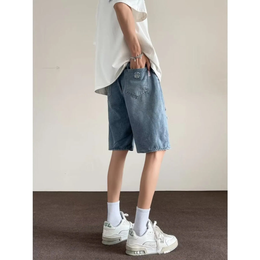 Men’s Full Size Ripped Casual Loose Fit Denim Shorts Plus Size Apparel and Accessories