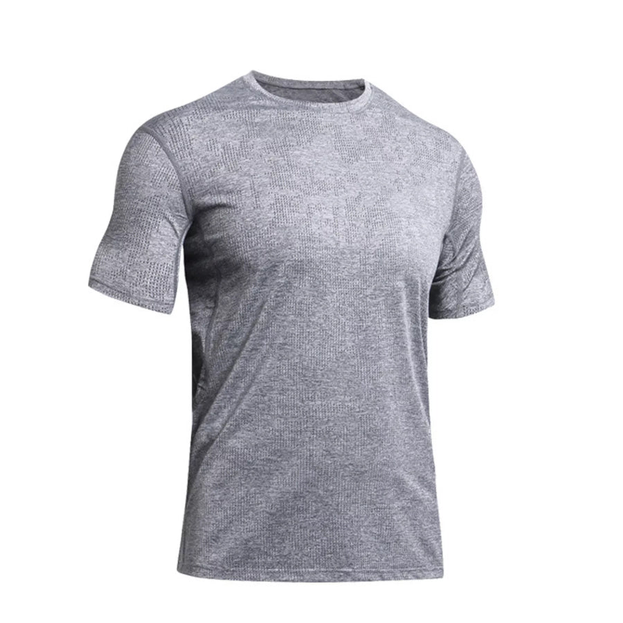 Men’s Full Size Round Neck Active T-Shirt Plus Size Black / S Apparel and Accessories
