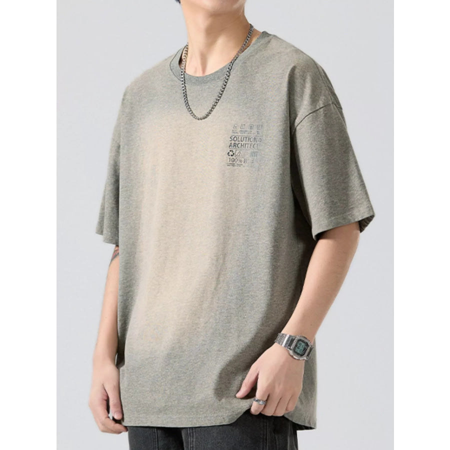 Men’s Full Size Round Neck Oversized T-Shirt Plus Size Apparel and Accessories