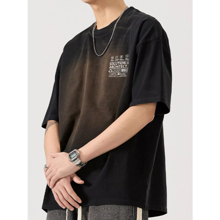Men’s Full Size Round Neck Oversized T-Shirt Plus Size Apparel and Accessories