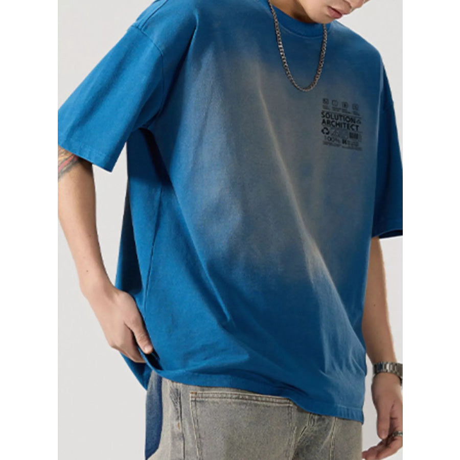 Men’s Full Size Round Neck Oversized T-Shirt Plus Size Apparel and Accessories