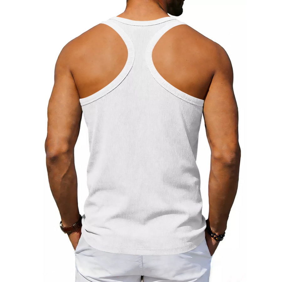 Men’s Full Size Round Neck Tank Plus Size White / S Apparel and Accessories