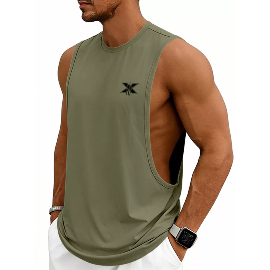 Men’s Full Size Round Neck Tank Plus Size Apparel and Accessories