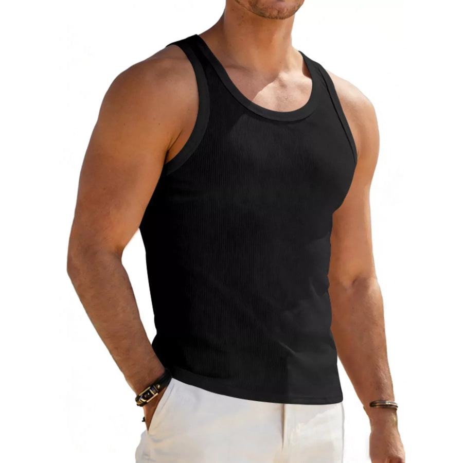 Men’s Full Size Round Neck Tank Plus Size Apparel and Accessories