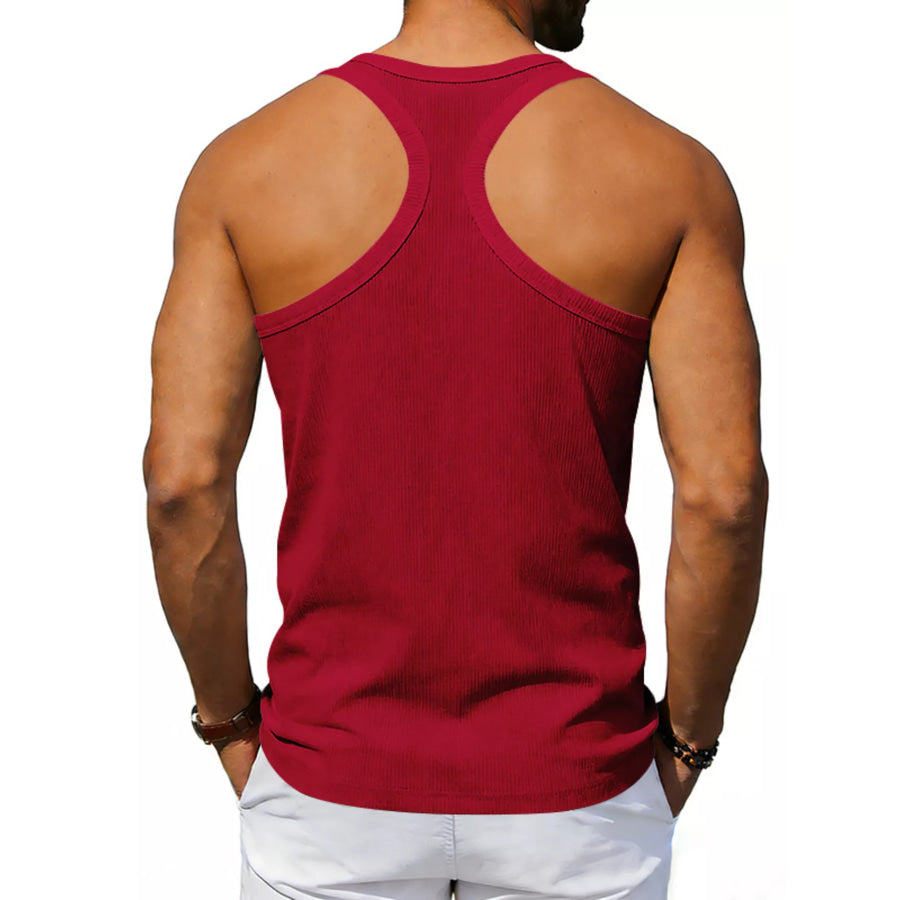 Men’s Full Size Round Neck Tank Plus Size Apparel and Accessories