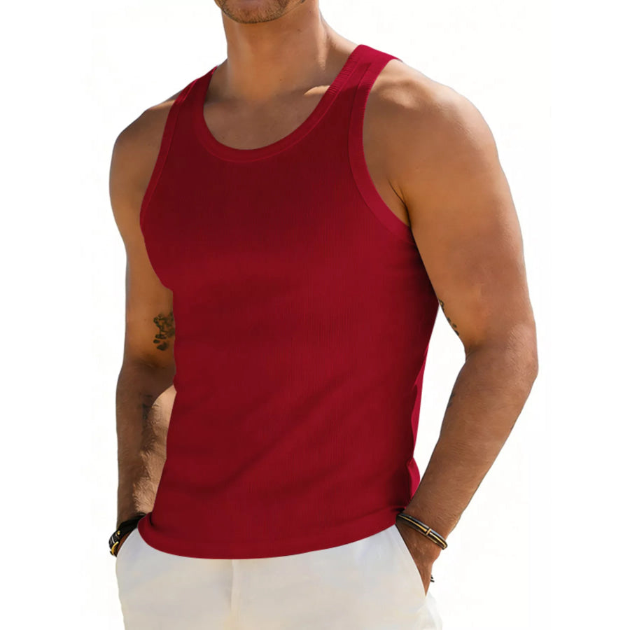 Men’s Full Size Round Neck Tank Plus Size Apparel and Accessories