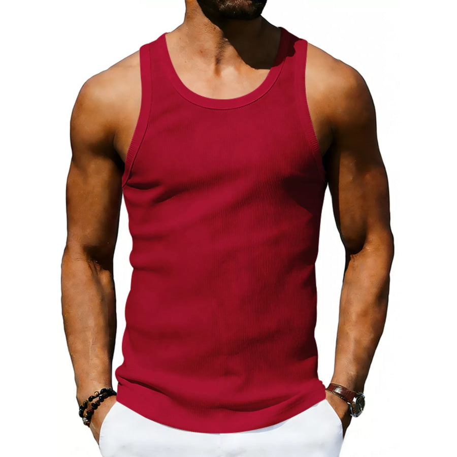 Men’s Full Size Round Neck Tank Plus Size Apparel and Accessories