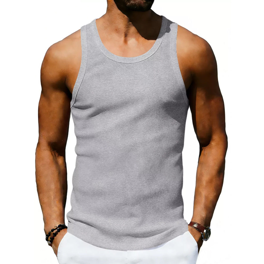 Men’s Full Size Round Neck Tank Plus Size Apparel and Accessories