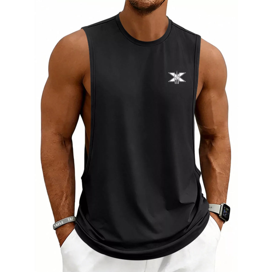 Men’s Full Size Round Neck Tank Plus Size Black / S Apparel and Accessories