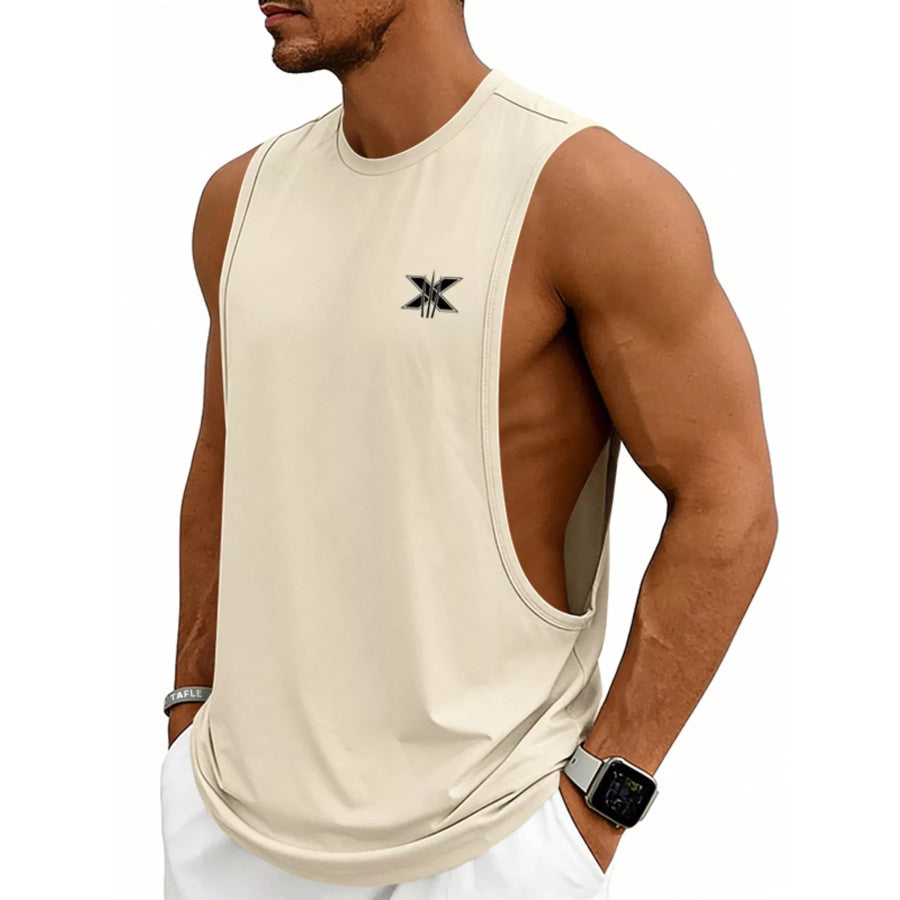 Men’s Full Size Round Neck Tank Plus Size Cream / S Apparel and Accessories