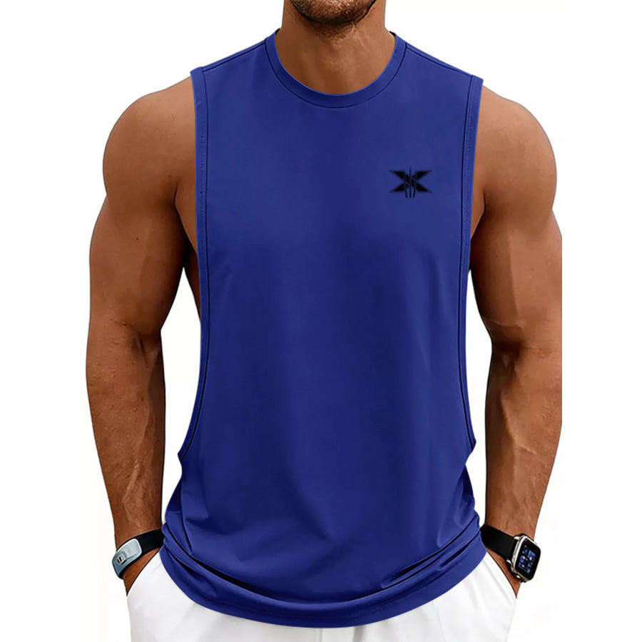 Men’s Full Size Round Neck Tank Plus Size Royal Blue / S Apparel and Accessories