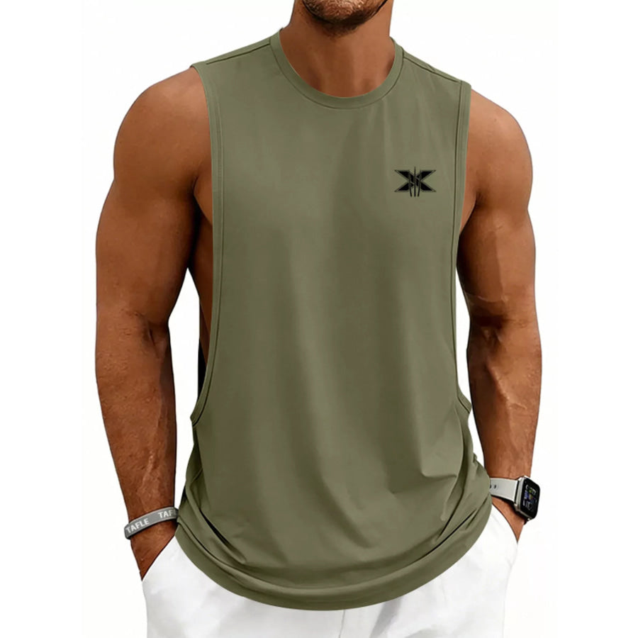 Men’s Full Size Round Neck Tank Plus Size Sage / S Apparel and Accessories