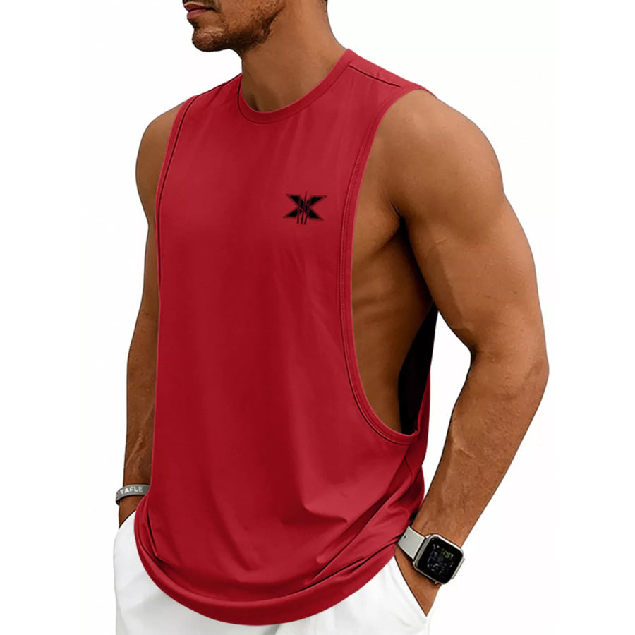 Men’s Full Size Round Neck Tank Plus Size Scarlet / S Apparel and Accessories