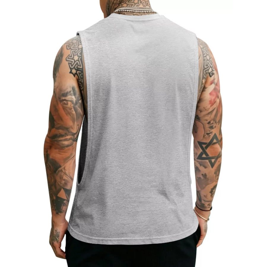 Men’s Full Size Round Neck Tank Top Plus Size Apparel and Accessories