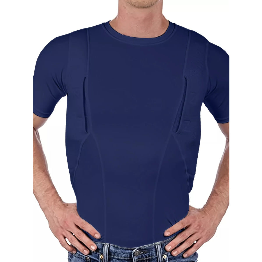 Men’s Full Size Short Sleeve Active T-Shirt Plus Navy Blue / S Apparel and Accessories