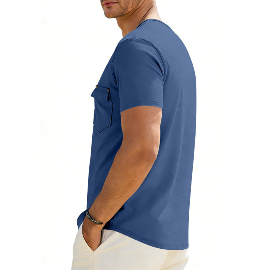 Men’s Full Size Short Sleeve Pocket T-Shirt Plus Size Apparel and Accessories