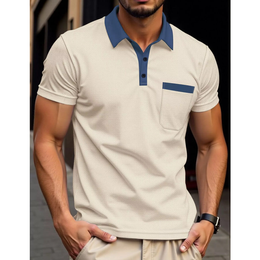 Men’s Full Size Short Sleeve Polo and Pants Set Plus Size Apparel and Accessories
