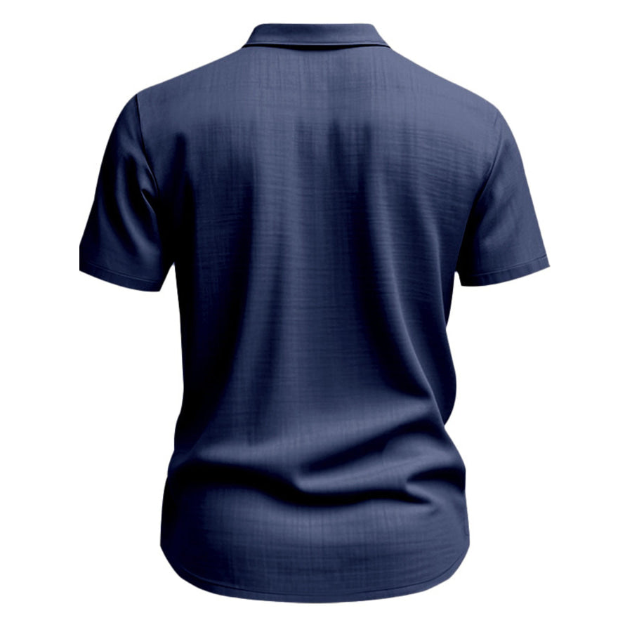 Men’s Full Size Short Sleeve Shirt with Pockets Plus Size Apparel and Accessories
