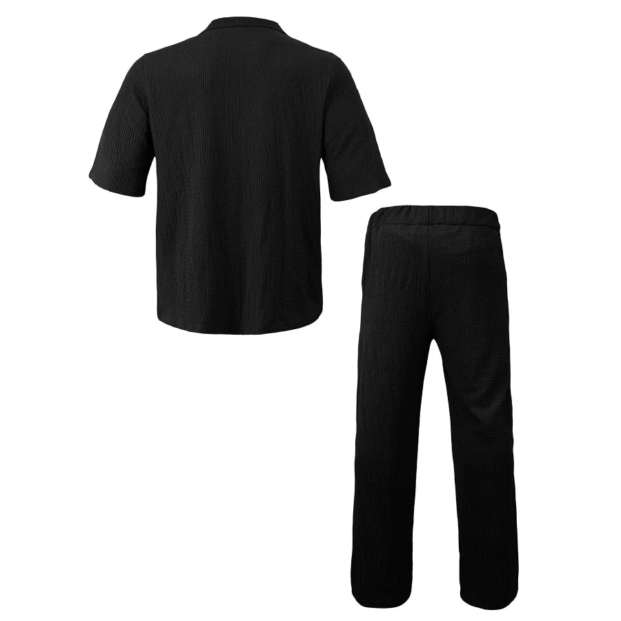 Men’s Full Size Short Sleeve Top and Pants Set Plus Size Apparel and Accessories