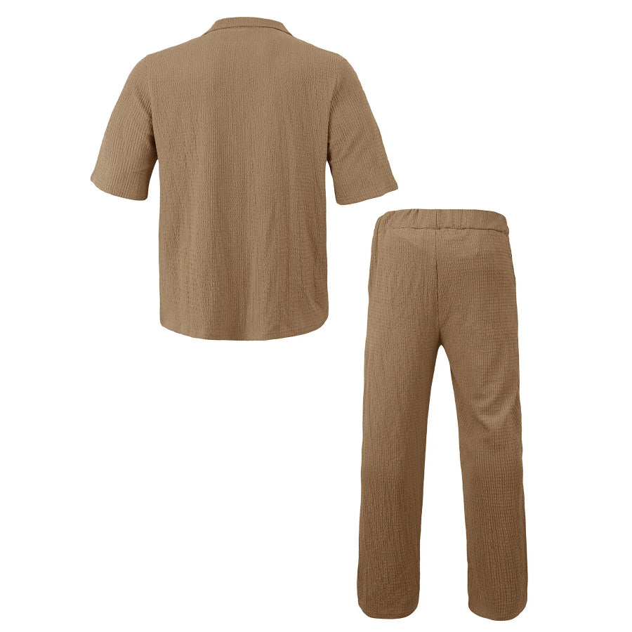 Men’s Full Size Short Sleeve Top and Pants Set Plus Size Apparel and Accessories