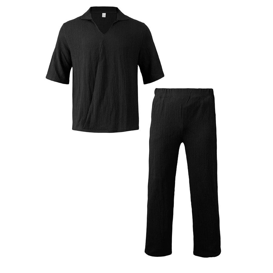 Men’s Full Size Short Sleeve Top and Pants Set Plus Size Apparel and Accessories