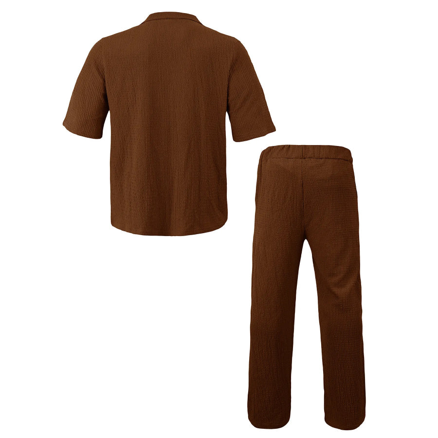 Men’s Full Size Short Sleeve Top and Pants Set Plus Size Apparel and Accessories