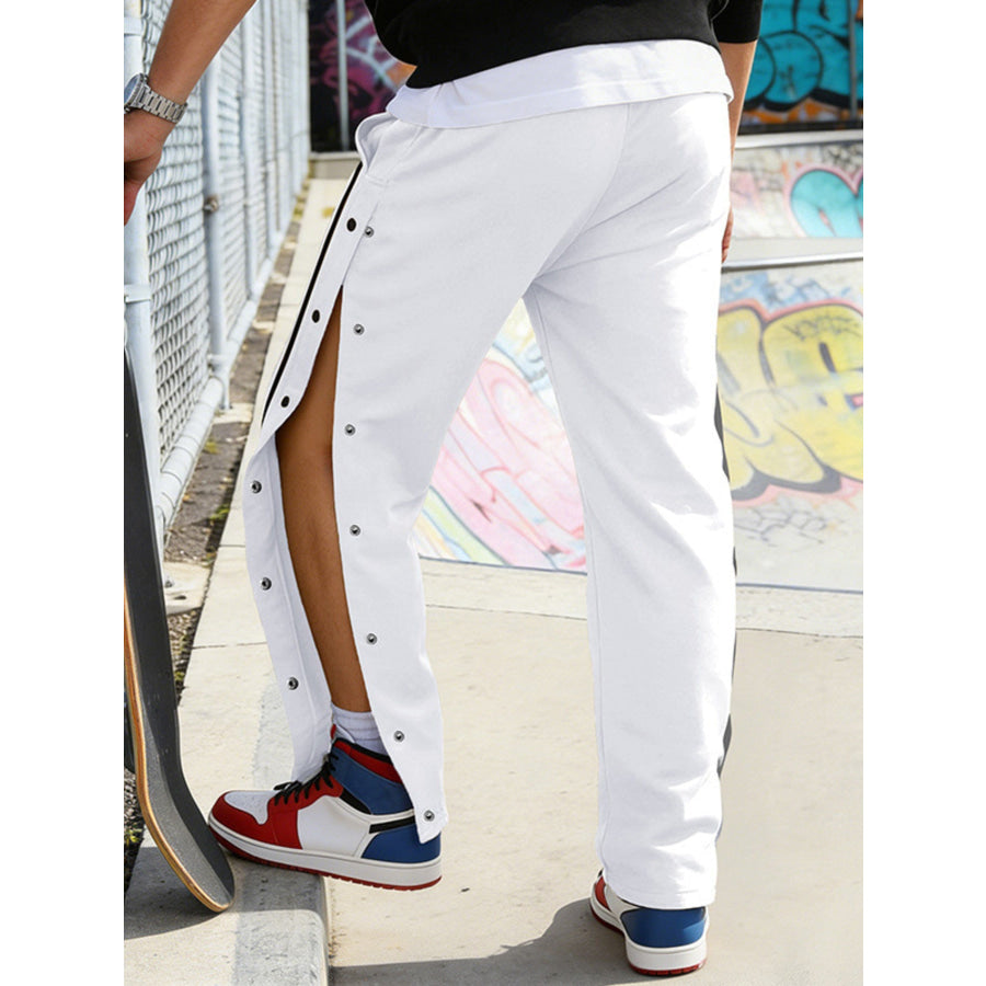 Men’s Full Size Side Snap Button Pants Plus Apparel and Accessories