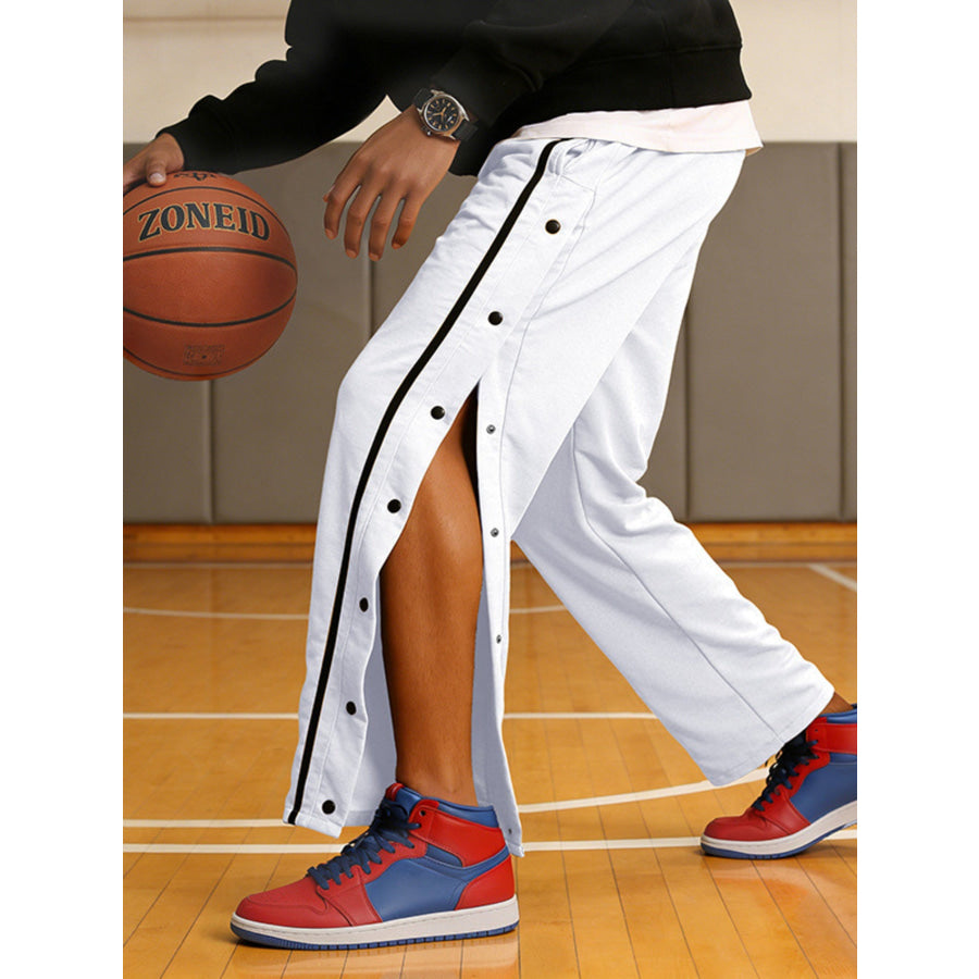 Men’s Full Size Side Snap Button Pants Plus Apparel and Accessories