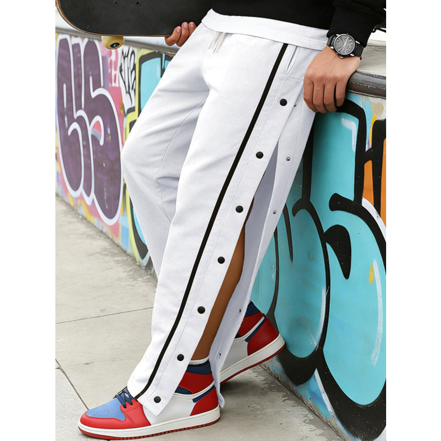 Men’s Full Size Side Snap Button Pants Plus Apparel and Accessories